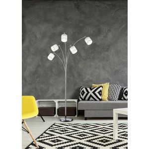 Lampadar Tommy, RL, 30x200 cm, 28W, 5x E14, metal, nichel mat/alb imagine