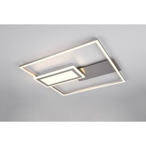 Plafoniera Spiro, RL NOW, 53x50x6.2 cm, 32W, 1x SMD, metal, nichel mat/alb imagine
