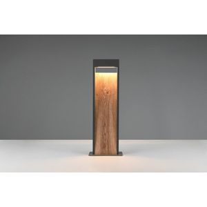 Lampadar de exterior Salmon, TRIO, 21.5x9.5x60 cm, 11W, 1x SMD, aluminiu, antracit/natur imagine