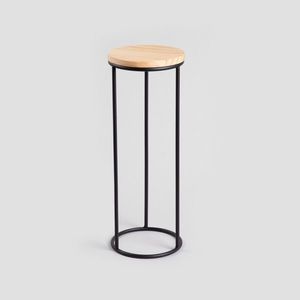 Suport pentru flori Ddedoni, Homla, 20x53.5 cm, metal/lemn, negru/natur imagine