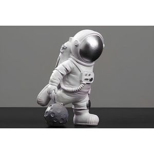 Decoratiune, CY0375, 16x8x10 cm, Poliester, Alb / Argintiu imagine