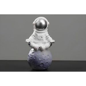 Decoratiune, CY0377, 16x7x9 cm, Poliester, Alb / Argintiu imagine