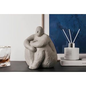 Decoratiune, CY0393, 14x17x34 cm, Poliester, Bej imagine