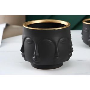 Ghiveci, CY0391, 20x12x20 cm, Poliester, Negru imagine