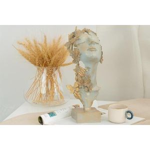 Decoratiune, CY0447, 12x30x12 cm, Poliester, Verde Mentă / Auriu imagine