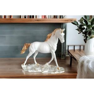 Decoratiune, CY0378, 30x12x43 cm, Poliester, Alb/Auriu imagine