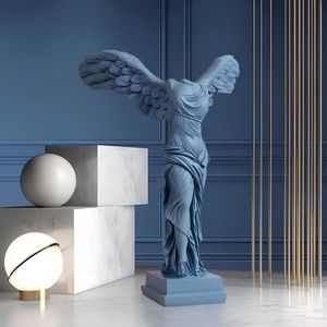 Decoratiune, CY0333, 38x27x19 cm, Poliester, Albastru indigo imagine