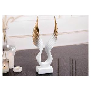 Decoratiune, CY0349, 40x20 cm, Poliester, Alb/Auriu imagine