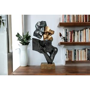 Decoratiune, CY0464, 15x38x20 cm, Poliester, Negru / Auriu / Argintiu imagine