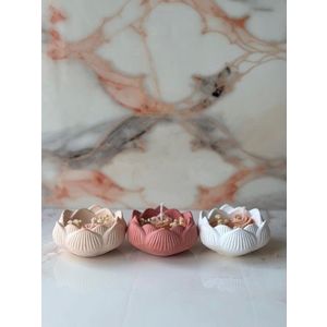 Set de lumanari, Glamour Candle 29ST, Beton, Roșu / Bej / Alb imagine