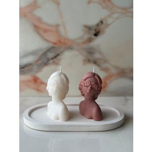 Set de lumanari, Glamour Candle 44ST, 100% SOIA, Roz/Alb imagine