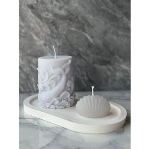 Set de lumanari, Glamour Candle 40ST, Beton, Gri/Alb imagine