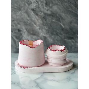 Set de lumanari, Glamour Candle 35ST, Beton, Roz/Alb imagine