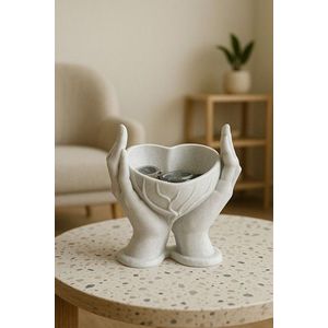 Decoratiune, Heart, 16.5x12.5x17.5 cm, 100% BIOPLASTIC, Alb imagine