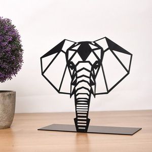 Decoratiune, Elephant, 21x21 cm, Metal, Negru imagine