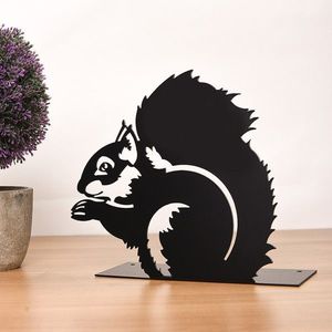 Decoratiune, Squirrel, 22x22 cm, Metal, Negru imagine