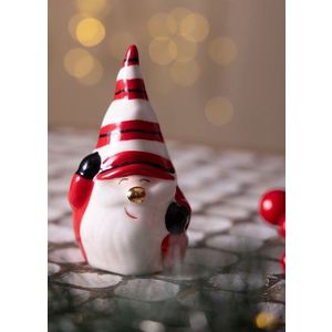 Decoratiune, SUS0148, 7x6x10 cm, Ceramica, Rosu/Alb imagine