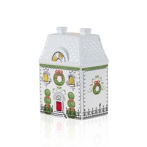 Decoratiune, SUS0232, 10x7x15 cm, Ceramica, Rosu/Alb imagine