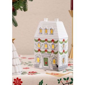 Decoratiune, SUS0224, 12x7x19 cm, Ceramica, Rosu/Alb imagine