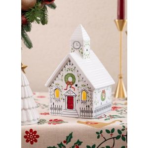 Decoratiune, SUS0226, 13x11x22 cm, Ceramica, Rosu/Alb imagine