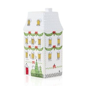 Decoratiune, SUS0233, 11x9x22 cm, Ceramica, Rosu/Alb imagine