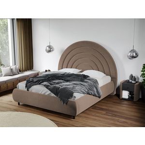 Pat Tapitat Leo cu tablie semirotunda fix Cappuccino - Velluto 29 180x200 imagine