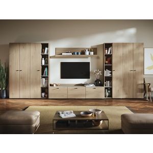 Living Silensia C5 DUO - Mobila sufragerie aspect lemn / bej imagine
