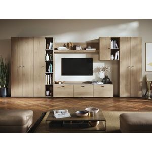 Living Silensia C4 DUO - Mobila sufragerie aspect lemn / bej imagine