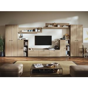 Living Silensia C3 DUO - Mobila sufragerie aspect lemn / bej imagine