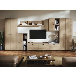 Living Silensia C1 DUO - Mobila sufragerie aspect lemn / bej imagine