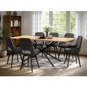 Set Masa Otis + 6 Scaune Berna Gri Inchis imagine