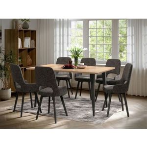 Set Masa Sorento + 6 Scaune Berna Gri Inchis imagine