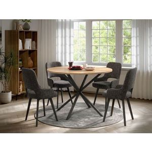 Set Masa Rotunda Spira + 4 Scaune Berna Gri Inchis imagine