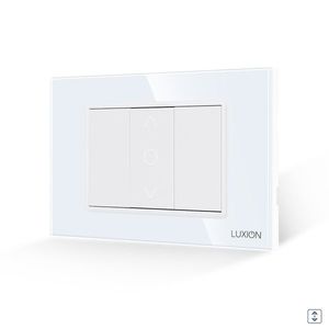 Intrerupator Jaluzele Mecanic 1M si 2 Taste False LUXION cu Rama din Sticla, Standard Italian, 3M imagine