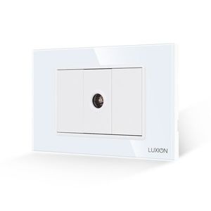 Priza TV 1M + 2 Taste False LUXION cu Rama din Sticla, Standard Italian, 3M imagine