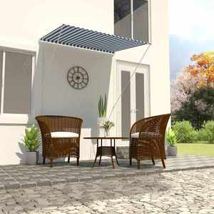 vidaXL Copertină retractabilă, albastru și alb, 150 x 150 cm imagine