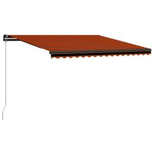 vidaXL Copertină retractabilă manual, portocaliu & maro, 450x300 cm imagine