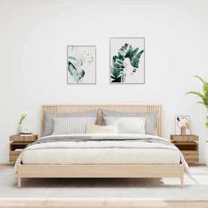 vidaXL Noptiere cu lumini LED, 2 buc., stejar artizanal, 40x39x48, 5 cm imagine