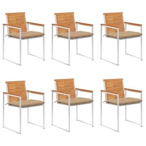 vidaXL Scaune de grădină cu perne, 6 buc., lemn masiv de acacia imagine