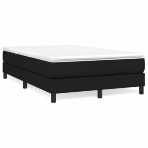 vidaXL Pat box spring cu saltea, negru, 120x190 cm, catifea imagine