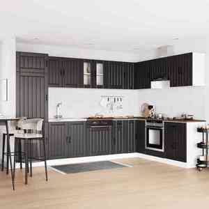 vidaXL Dulap baza chiuvetă cu ușă Lucca 2 pcs Negru Lemn compozit imagine