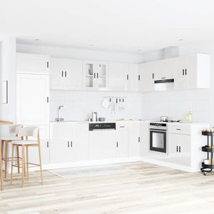 vidaXL Dulap baza chiuvetă cu depozitare Porto 2 pcs Alb Lemn compozit imagine