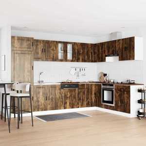 vidaXL Dulap baza chiuvetă cu ușă Porto 2 pcs Maro Lemn compozit imagine