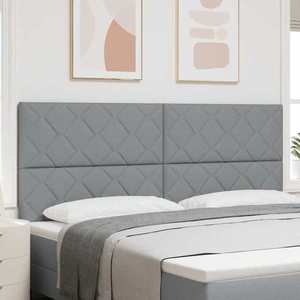 vidaXL Tăblie cap Gri deschis 200 cm țesătură imagine