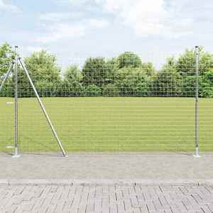 vidaXL Stâlp de gard. 13 pcs Argintiu Oțel imagine