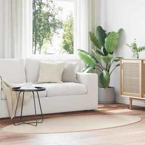 vidaXL Covoare de zonă Oval HUARTE Bej 100 x 200 cm 100% Polyester imagine