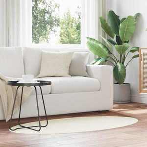vidaXL Covoare de zonă Oval HUARTE Crem 80 x 150 cm 100% Polyester imagine