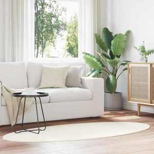 vidaXL Covoare de zonă Oval HUARTE Crem 120 x 170 cm 100% Polyester imagine