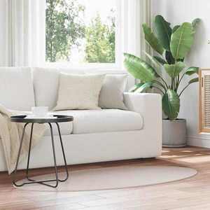 vidaXL Covoare de zonă Oval HUARTE Nisipiu 80 x 150 cm 100% Polyester imagine