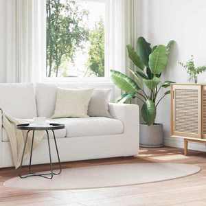 vidaXL Covoare de zonă Oval HUARTE Nisipiu 100 x 200 cm 100% Polyester imagine